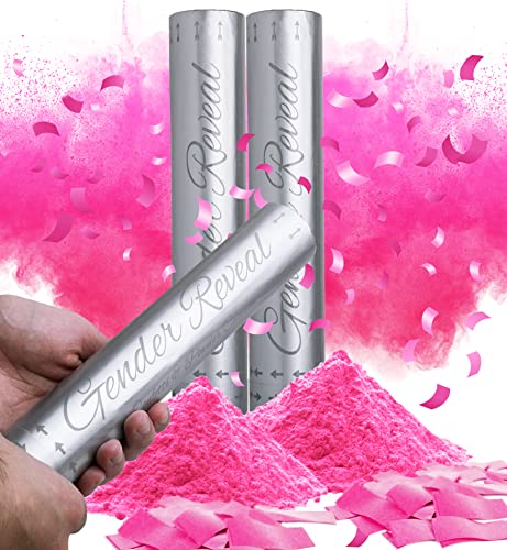 Santiago Design | Gender Reveal Konfetti Kanone Poppers - 2er-Set Rosa - 100% Biologisch Abbaubar Konfetti Gewebe & sicher Pulverrauch - baby Junge Mädchen Gender Reveal Partybedarf Santiago Design | Gender Reveal Konfetti Kanone Poppers - 2er-Set Rosa - 100% Biologisch Abbaubar Konfetti Gewebe & sicher Pulverrauch - baby Junge Mädchen Gender Reveal Partybedarf von Santiago Design