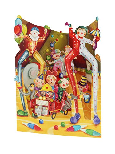 Santoro 3D Swing Grußkarte, Big Top Clowns von Santoro