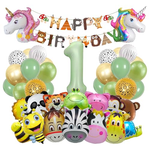 Sanu Belle 16 Tierköpfe Geburtstag Deko Kit,XXL Tierköpfe Folienballons Helium Luftballons für Jungen Mädchen Kinder geburtstag Party,Kind Geburtstagsdeko,Kinderspielzeug,Geburtstagsgeschenk 209021 von Sanu Belle