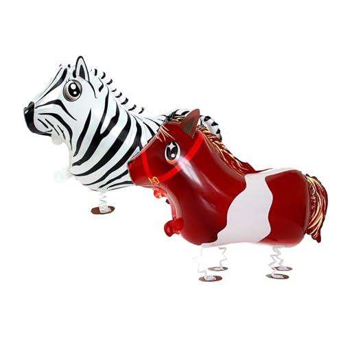 Sanu Belle 2 Stück Airwalker Tier Folienballon XXL Pony/Zebra Helium Luftballons für Kinder Geburtstag Party,Kind Geburtstagsdeko,Kinderspielzeug,Geburtstagsgeschenk 207004 von Sanu Belle