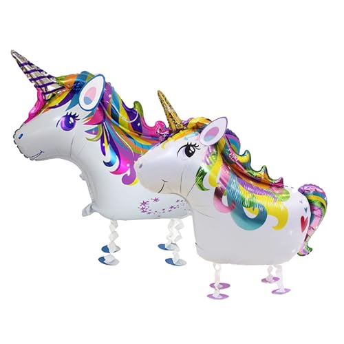 Sanu Belle 2 Stück Airwalker Tier Folienballon XXL Zwei Einhorn Helium Luftballons für Kinder Geburtstag Party,Kind Geburtstagsdeko,Kinderspielzeug,Geburtstagsgeschenk 207001 von Sanu Belle