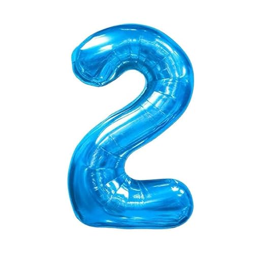 Sanu Belle Blau Zahlen Luftballon 2 Geburtstag Happy Birthday 40 Zoll Folienballon 2 Kinder Jungen Mädchen Jahrestag Party Deko Zahlenballon 2 Blue 202143 von Sanu Belle