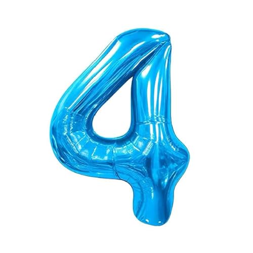Sanu Belle Blau Zahlen Luftballon 4 Geburtstag Happy Birthday 40 Zoll Folienballon 4 Kinder Jungen Mädchen Jahrestag Party Deko Zahlenballon 4 Blue 202145 von Sanu Belle