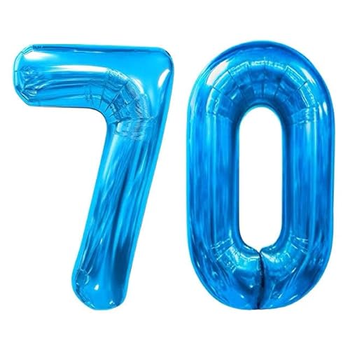 Sanu Belle Blau Zahlen Luftballon 70 Geburtstag Happy Birthday 40 Zoll Folienballon 70 Kinder Jungen Mädchen Jahrestag Party Deko Zahlenballon 70 Blue 202166 von Sanu Belle