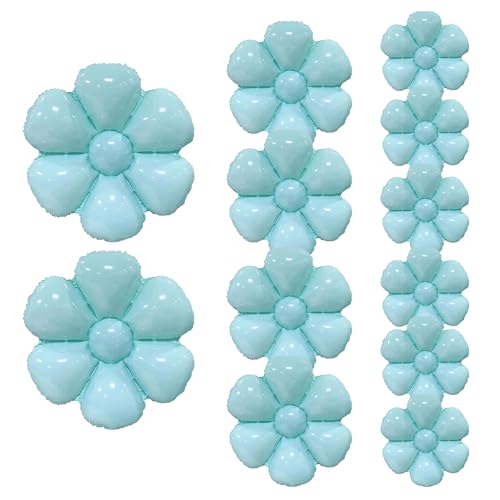 Sanu Belle Blumen Folienballon 12 Stück Blau Drei Größen Kit Gänseblümchen Helium Luftballons für Party,Valentinstag,Hochzeit,Verlobung,Muttertag,Anniversary,Geburtstagsdeko 214028 von Sanu Belle