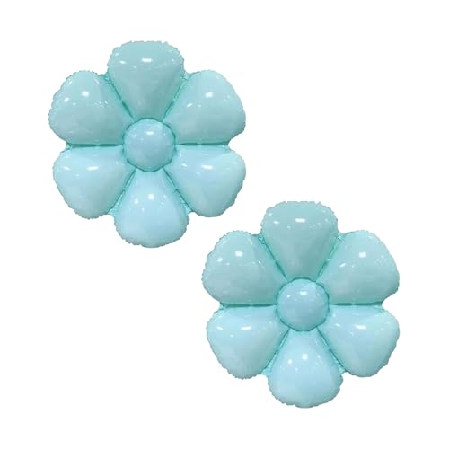 Sanu Belle Blumen Folienballon 2 Stück Blau 28 Zoll Gänseblümchen Helium Luftballons für Party,Valentinstag,Hochzeit,Verlobung,Muttertag,Anniversary,Geburtstagsdeko 214008 von Sanu Belle