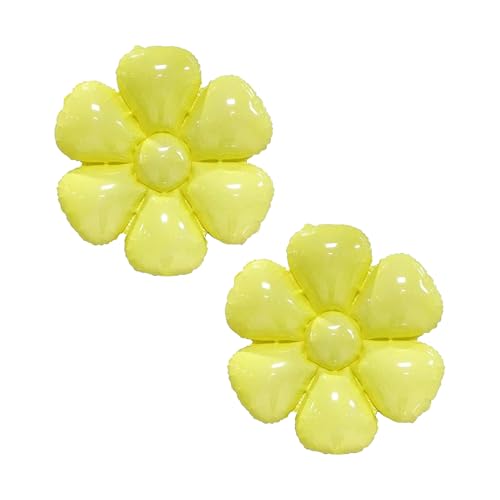 Sanu Belle Blumen Folienballon 2 Stück Gelb 28 Zoll Gänseblümchen Helium Luftballons für Party,Valentinstag,Hochzeit,Verlobung,Muttertag,Anniversary,Geburtstagsdeko 214007 von Sanu Belle