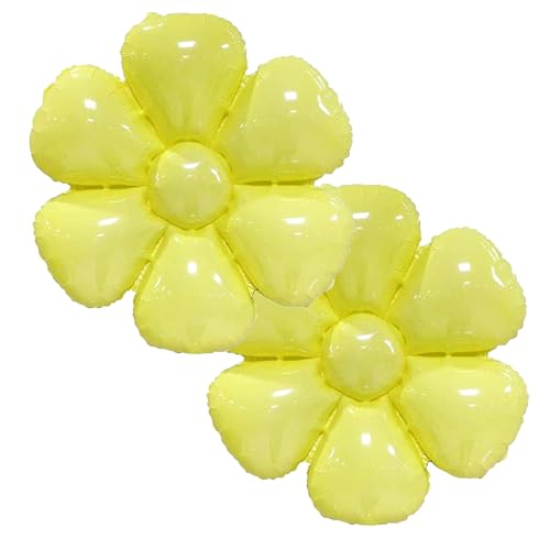 Sanu Belle Blumen Folienballon 2 Stück Gelb 43 Zoll Gänseblümchen Helium Luftballons für Party,Valentinstag,Hochzeit,Verlobung,Muttertag,Anniversary,Geburtstagsdeko 214012 von Sanu Belle