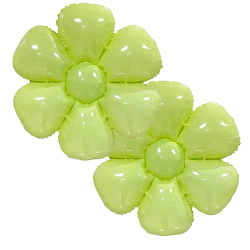 Sanu Belle Blumen Folienballon 2 Stück Grün 43 Zoll Gänseblümchen Helium Luftballons für Party,Valentinstag,Hochzeit,Verlobung,Muttertag,Anniversary,Geburtstagsdeko 214014 von Sanu Belle