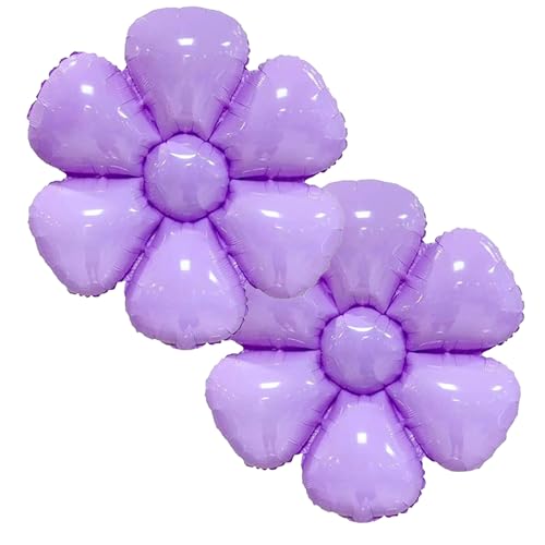 Sanu Belle Blumen Folienballon 2 Stück Lila 43 Zoll Gänseblümchen Helium Luftballons für Party,Valentinstag,Hochzeit,Verlobung,Muttertag,Anniversary,Geburtstagsdeko 214015 von Sanu Belle