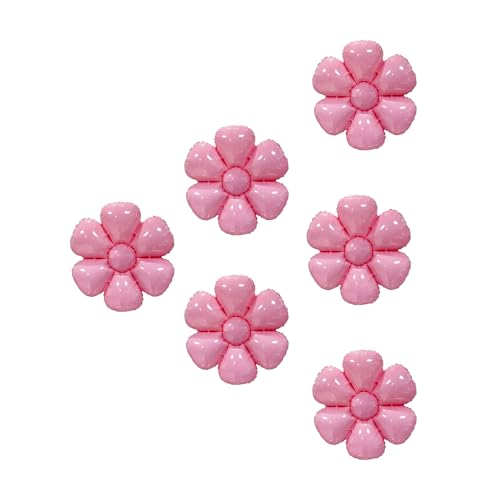 Sanu Belle Blumen Folienballon 6 Stück Rosa 20 Zoll Gänseblümchen Helium Luftballons für Party,Valentinstag,Hochzeit,Verlobung,Muttertag,Anniversary,Geburtstagsdeko 214001 von Sanu Belle