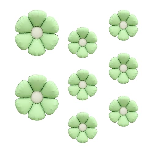 Sanu Belle Blumen Folienballon 8 Stück Grün Zwei Größen Kit Gänseblümchen Helium Luftballons für Party,Valentinstag,Hochzeit,Verlobung,Muttertag,Anniversary,Geburtstagsdeko 215024 von Sanu Belle