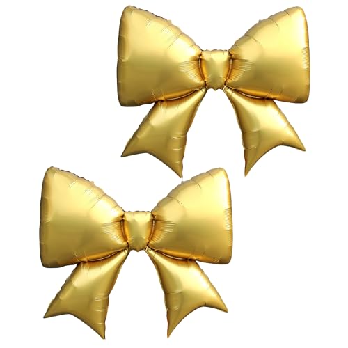 Sanu Belle Große Schleife Folienballon 2 Stück Gold 38 Zoll Schleifenballons Helium Luftballons für Party,Valentinstag,Hochzeit,Verlobung,Mutterta,Geburtstagsdeko 204013 von Sanu Belle