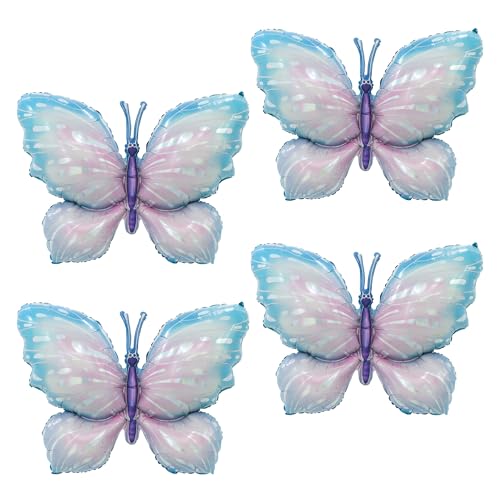 Sanu Belle Große Schmetterling Folienballon 4 Stück Eisblau 38 Zoll Schmetterlingsballons Helium Luftballons für Party,Valentinstag,Hochzeit,Verlobung,Mutterta,Geburtstagsdeko 204033 von Sanu Belle
