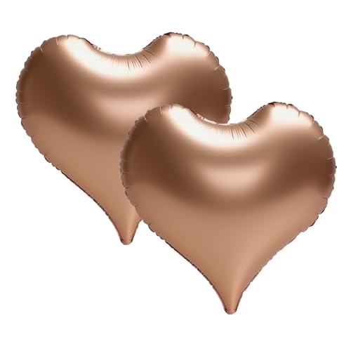 Sanu Belle Herz Folienballon 2 Stück Rosegold 24 Zoll Herzluftballons Hochzeit Herzballons Helium für Party,Valentinstag,Hochzeit,Verlobung,Muttertag,Geburtstagsdeko 205018 von Sanu Belle