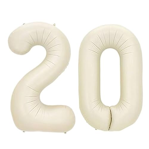 Sanu Belle Milchweiß Zahlen Luftballon 20 Geburtstag Happy Birthday 40 Zoll Folienballon 20 Kinder Jungen Mädchen Jahrestag Party Deko Zahlenballon 20 White 202189 von Sanu Belle