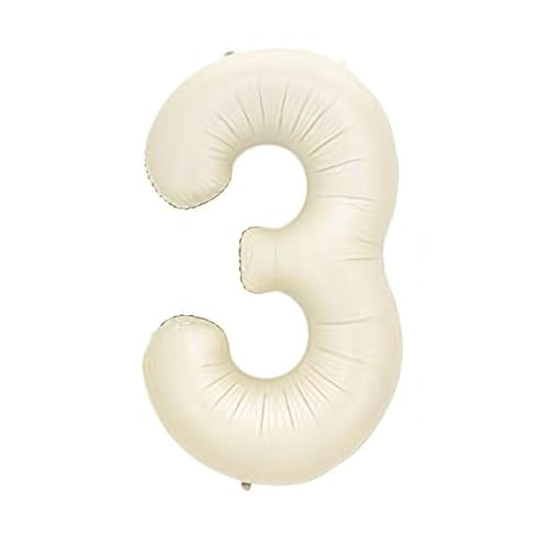 Sanu Belle Milchweiß Zahlen Luftballon 3 Geburtstag Happy Birthday 40 Zoll Folienballon 3 Kinder Jungen Mädchen Jahrestag Party Deko Zahlenballon 3 White 202172 von Sanu Belle