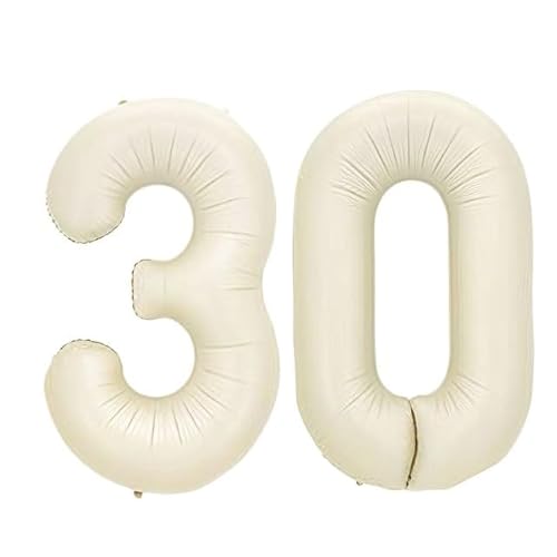 Sanu Belle Milchweiß Zahlen Luftballon 30 Geburtstag Happy Birthday 40 Zoll Folienballon 30 Kinder Jungen Mädchen Jahrestag Party Deko Zahlenballon 30 White 202190 von Sanu Belle