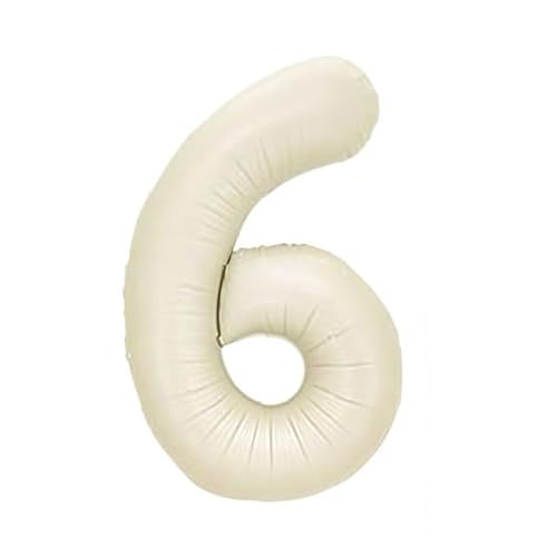 Sanu Belle Milchweiß Zahlen Luftballon 6 Geburtstag Happy Birthday 40 Zoll Folienballon 6 Kinder Jungen Mädchen Jahrestag Party Deko Zahlenballon 6 White 202175 von Sanu Belle