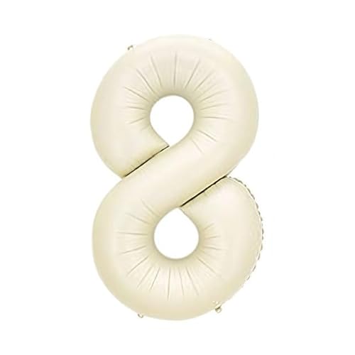 Sanu Belle Milchweiß Zahlen Luftballon 8 Geburtstag Happy Birthday 40 Zoll Folienballon 8 Kinder Jungen Mädchen Jahrestag Party Deko Zahlenballon 8 White 202177 von Sanu Belle