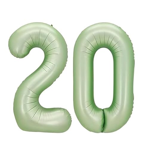 Sanu Belle Olivgrün Zahlen Luftballon 20 Geburtstag Happy Birthday 40 Zoll Folienballon 20 Kinder Jungen Mädchen Jahrestag Party Deko Zahlenballon 20 Olive Green 202133 von Sanu Belle
