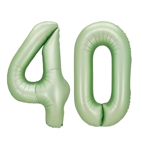 Sanu Belle Olivgrün Zahlen Luftballon 40 Geburtstag Happy Birthday 40 Zoll Folienballon 40 Kinder Jungen Mädchen Jahrestag Party Deko Zahlenballon 40 Olive Green 202135 von Sanu Belle