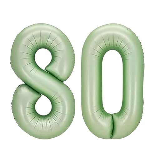 Sanu Belle Olivgrün Zahlen Luftballon 80 Geburtstag Happy Birthday 40 Zoll Folienballon 80 Kinder Jungen Mädchen Jahrestag Party Deko Zahlenballon 80 Olive Green 202139 von Sanu Belle