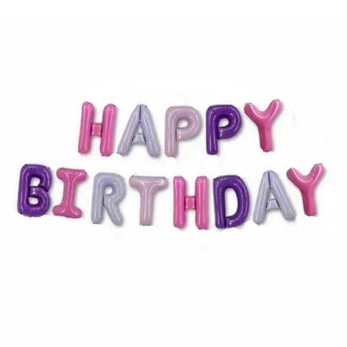 Sanu Belle Pastelltöne Happy Birthday Folienballons 16 Zoll Folie Luftballons Banner Kit für Kinder Erwachsene Jungen Mädchen alles Gute zum Geburtstag Pastel colors 201011 von Sanu Belle