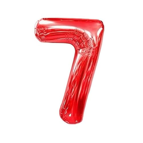 Sanu Belle Rot Zahlen Luftballon 7 Geburtstag Happy Birthday 40 Zoll Folienballon 7 Kinder Jungen Mädchen Jahrestag Party Deko Zahlenballon 7 Red 202092 von Sanu Belle