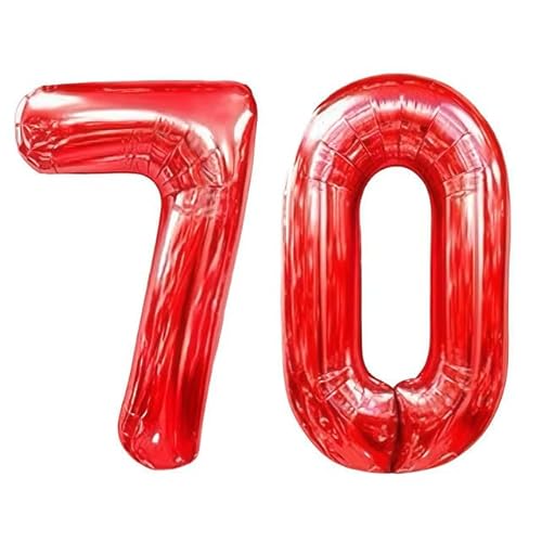 Sanu Belle Rot Zahlen Luftballon 70 Geburtstag Happy Birthday 40 Zoll Folienballon 70 Kinder Jungen Mädchen Jahrestag Party Deko Zahlenballon 70 Red 202110 von Sanu Belle