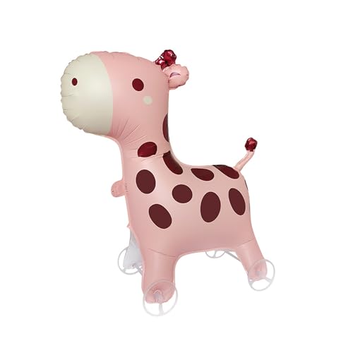 Sanu Belle Walking Giraffe Rosa Folienballon Stehend 3D with Wheels Luftballons Walker Hundeballon für Kinder Geburtstag Babyshower Party,Kind Geburtstagsdeko,Spielzeug,Geburtstagsgeschenk 208012 von Sanu Belle