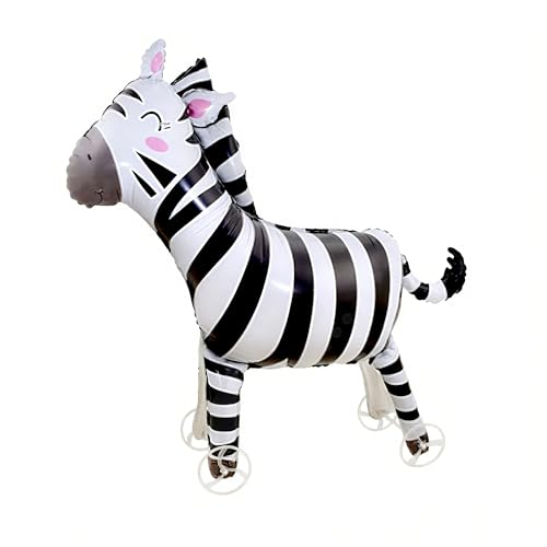 Sanu Belle Walking Zebra Folienballon Stehend 3D with Wheels Luftballons Walker Hundeballon für Kinder Geburtstag Babyshower Party,Kind Geburtstagsdeko,Spielzeug,Geburtstagsgeschenk 208003 von Sanu Belle