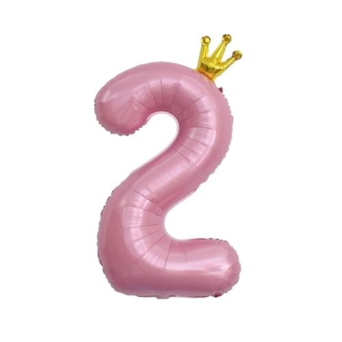 Sanu Belle Zahlen Luftballon 2 Rosa mit Krone 40 Zoll Folienballon 2 Kinder Jungen Mädchen Geburtstag Jahrestag Party Deko Zahlenballon 2 Pink von Sanu Belle