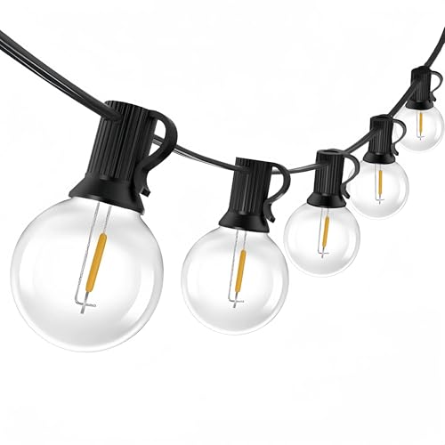 Sanweyter LED Lichterkette Außen Outdoor 15M, 25+2 G40 Lichterkette Glühbirnen Außen Glühbirnen Garten Beleuchtung Balkon Lichterketten Outdoor IP44 Wasserdicht für Garten, Terrasse, Hochzeiten von Sanweyter