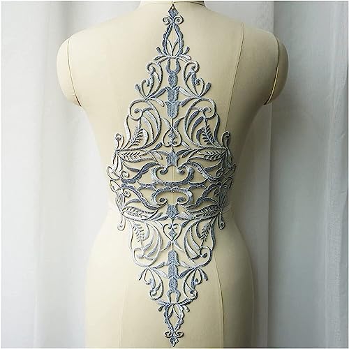 Stickerei-Applikation, Spitzenband, große silberne Barock-Stoffapplikationen, hohles Gitter, edler bestickter Kleiderkragen, for Aufbügeln, for Aufbügeln, for Hochzeitskleidung, Kleid, DIY (Farbe: ein Stickerei-Applikation, Spitzenband, große silberne Barock-Stoffapplikationen, hohles Gitter, edler bestickter Kleiderkragen, for Aufbügeln, for Aufbügeln, for Hochzeitskleidung, Kleid, DIY (Farbe: ein von SanzeZ