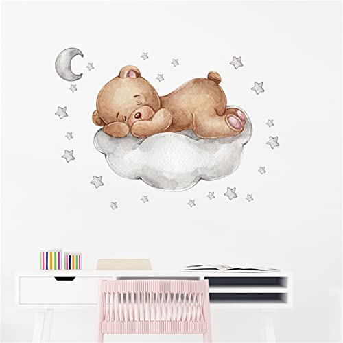 Sarah Duke Wandsticker Kinderzimmer Kleiner Bär Wolken Baby Wandaufkleber Kinderzimmer Mädchen Wandtattoo Babyzimmer Bär Wandtattoo Babyzimmer Decor (B) von Sarah Duke