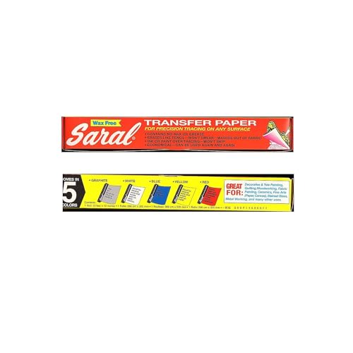 SARAL Gelbes Wachspapier für präzises Nachzeichnen auf jeder Oberfläche, 30,5 cm x 3,6 m Rolle von Saral