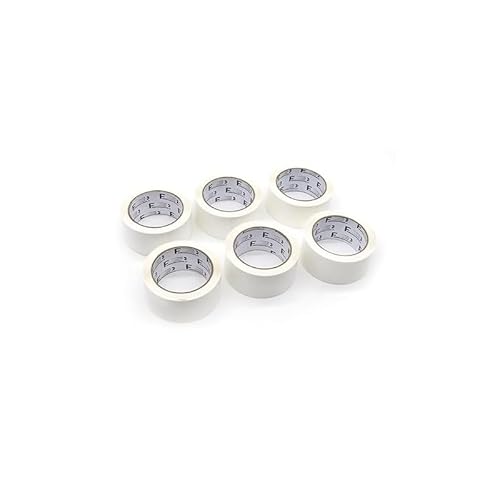 Saraoriginalshop Set mit 6 Stück Verpackungsband Klebeband 50 x 66 Packungen und Oberflächen Verpackung Versandkartons 50 Mikron erhältlich in drei Varianten (Weiß) von Saraoriginalshop