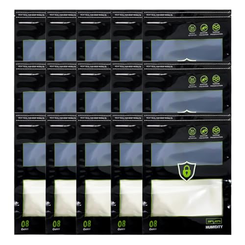 Storage Terp Bags 58%-62% RH 2-Wege-Feuchtigkeitskontrollbeutel zum Aushärten und Aufbewahren (227 g - 15p) von Saraytism