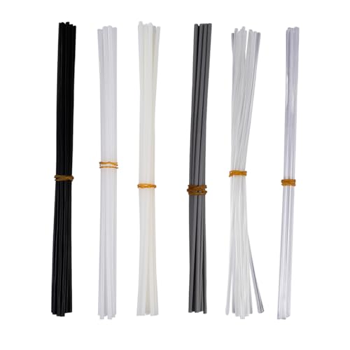 Sarini 78-teiliges Kunststoff-Schweißdrahtset (7 Farben), 20 cm, runde Schweißstreifen, langlebige Schweißstäbe für Heißluft-Schusswaffen und Kunststoff-Reparaturset von Sarini