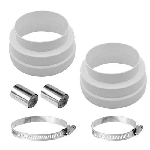 Sarini Ducting Reducer 160mm to 150mm 120mm Reducer Connector with 2 Hose Clamps 2 Rolls Foil Tape for Ventilation System Ventilation -Pack of 2 von Sarini