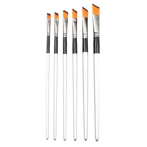 Sarini Gouache-Pinsel-Set,6-teilig,für Acryl-,Öl-,Aquarell-,Gesichts- und Körper-Gouache-Malerei,tolles Geschenk für Kunstliebhaber,Erwachsene (Silber-Schwarze abgeschrägte Aquarellpinsel) von Sarini