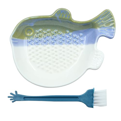 Sarini Knoblauchreibe,kleine Fisch-Keramikreibe für Knoblauch,Ingwer,Kurkuma,spülmaschinenfest Sarini Knoblauchreibe,kleine Fisch-Keramikreibe für Knoblauch,Ingwer,Kurkuma,spülmaschinenfest von Sarini