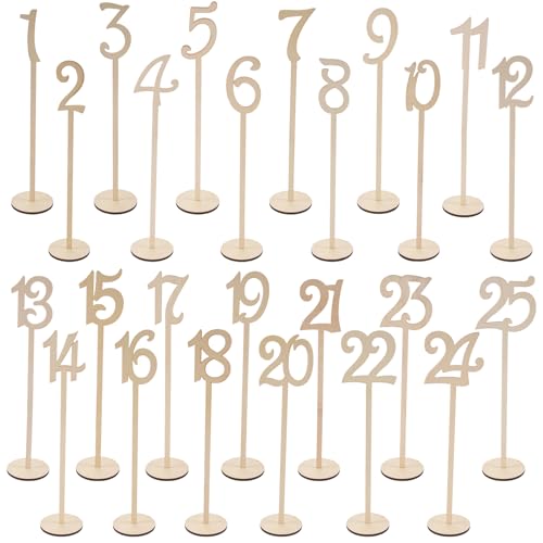 Sarngk Hochzeit Tischnummern 1-25 Stueck Vintage Zuhause Geburtstag Veranstaltung Bankett Gefaelligkeiten Zeichen Farbsatz Staender mit Basis Halter Catering Empfang von Sarngk