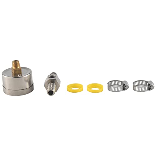 Sarngk Universelles Kraftstoff Manometer 1/8 NPT (140 Psi) mit 3/8 Kraftstoff Leitung Kraftstoff Druck Messer Sensor T-Fitting Adapter von Sarngk