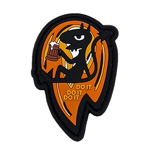 "Do It Do It Do It Do It - Black Cat Devil" PVC-Moral-Patch, Klettverschluss-Rückseite von Saspatch