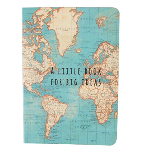 Sass & Belle Ideen-Notizbuch, Vintage-Design mit Weltkartenmotiv, mehrfarbig von Sass & Belle