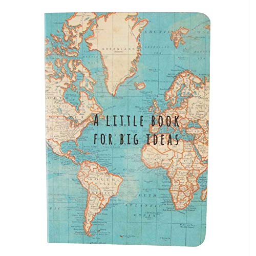 Sass & Belle Ideen-Notizbuch, Vintage-Design mit Weltkartenmotiv, mehrfarbig von LUCK