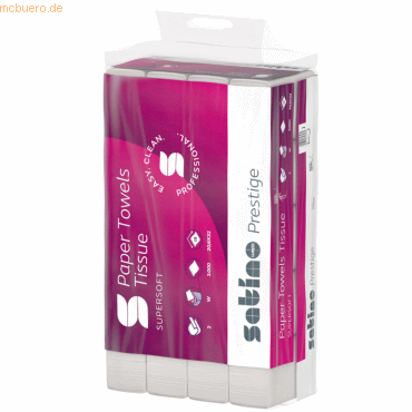 Satino Papierhandtuch 276600 20,6x32cm 2-lagig W-Falz 3.000 Blatt Satino Papierhandtuch 276600 20,6x32cm 2-lagig W-Falz 3.000 Blatt von Satino