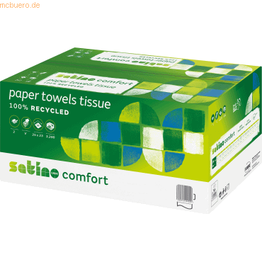 Satino Papierhandtuch Comfort 277200 25x23cm 2-lagig weiß 3.200 Blatt Satino Papierhandtuch Comfort 277200 25x23cm 2-lagig weiß 3.200 Blatt von Satino